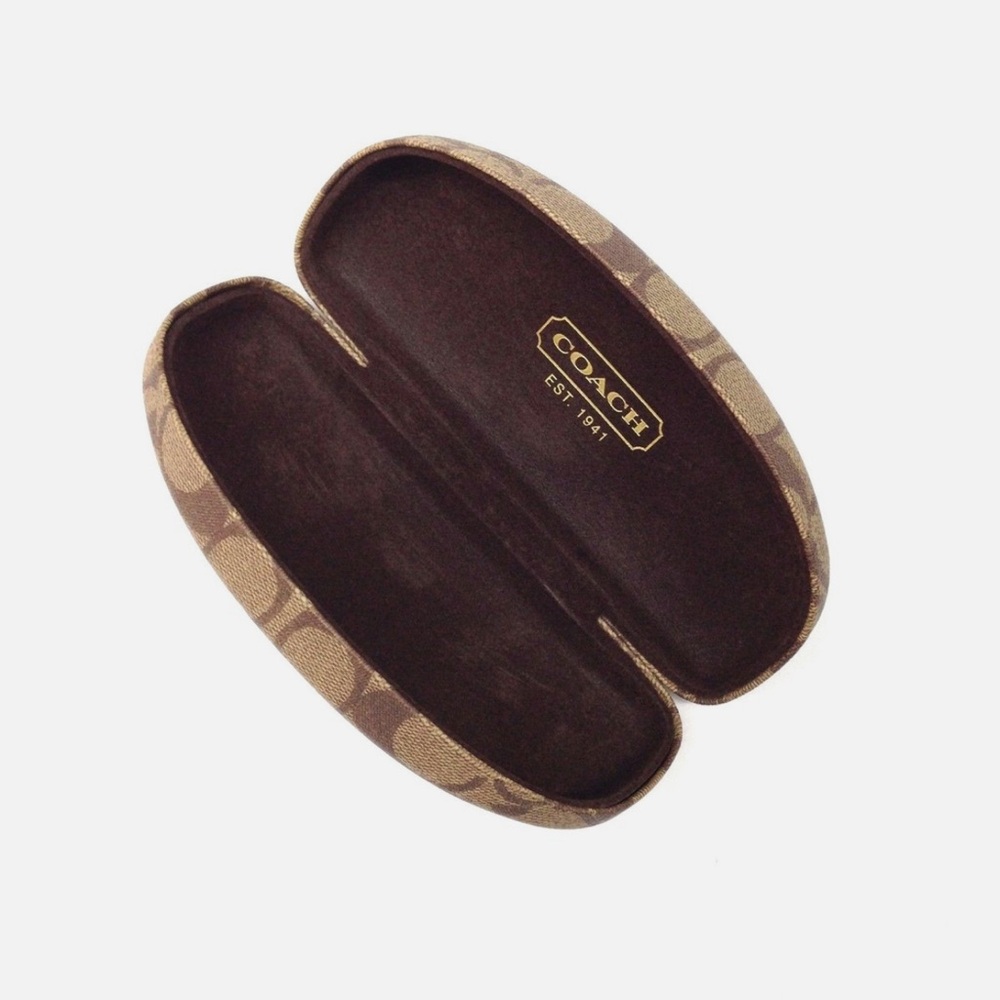 Coach Signature Brown Eyeglass Case + Cleaning Cloth